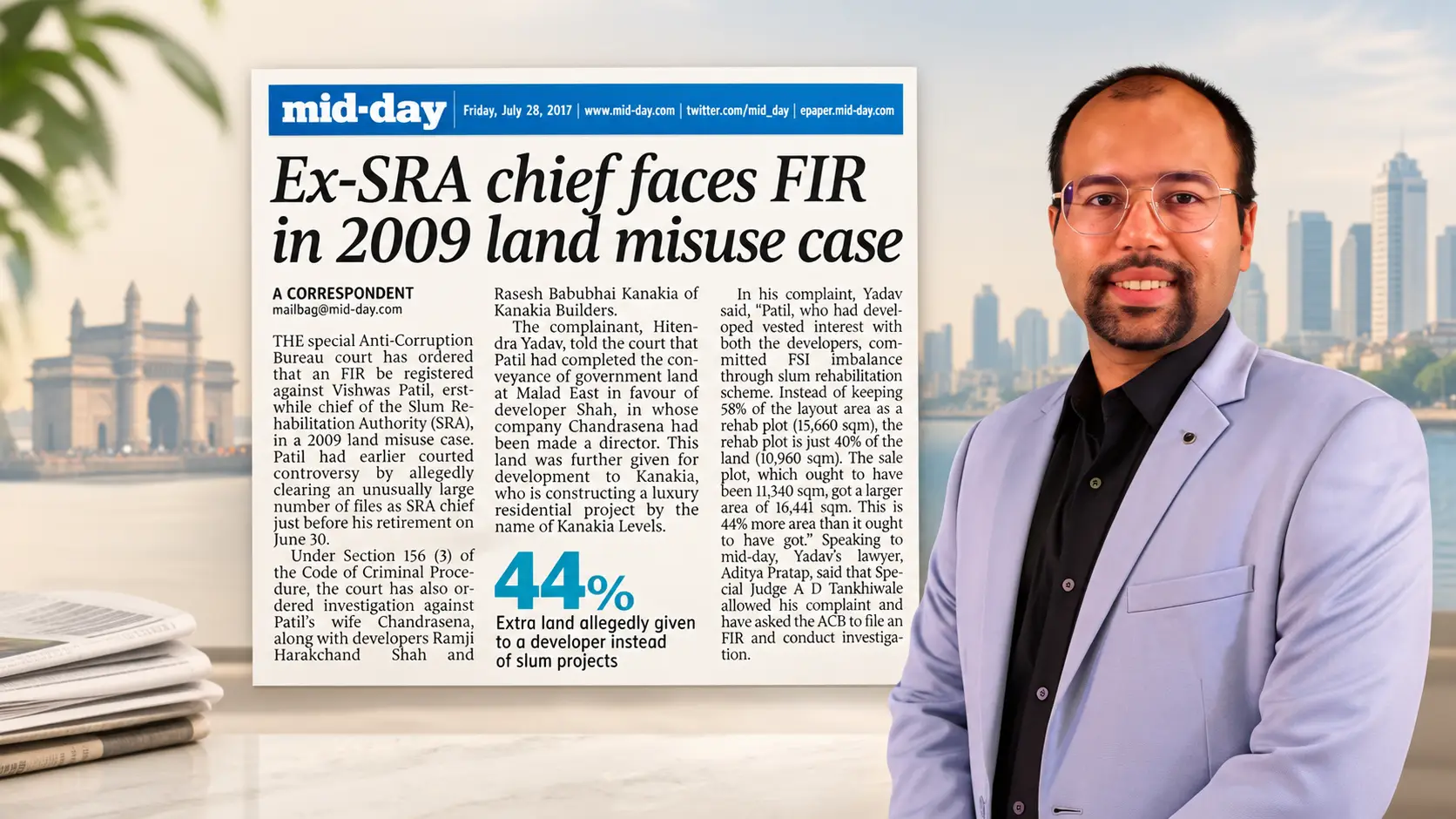 Ex-SRA chief faces FIR in 2009 land misuse case